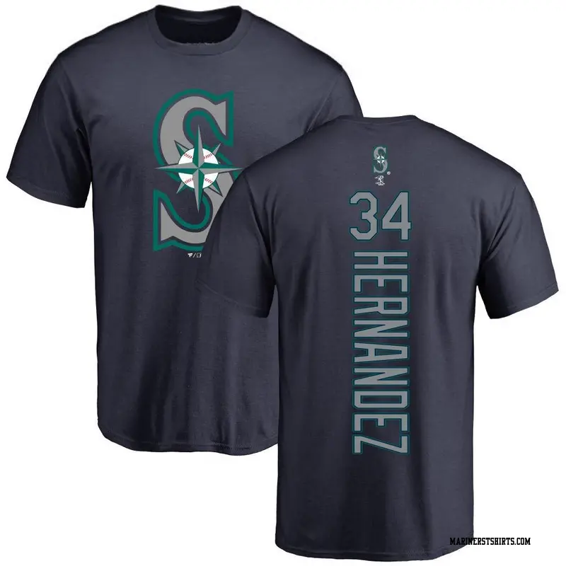 Mens Nike Felix Hernandez Navy Seattle Mariners Nickname Name & Number Performance T-Shirt Size: Small